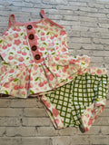 Cherry Peplum & Shorties Set
