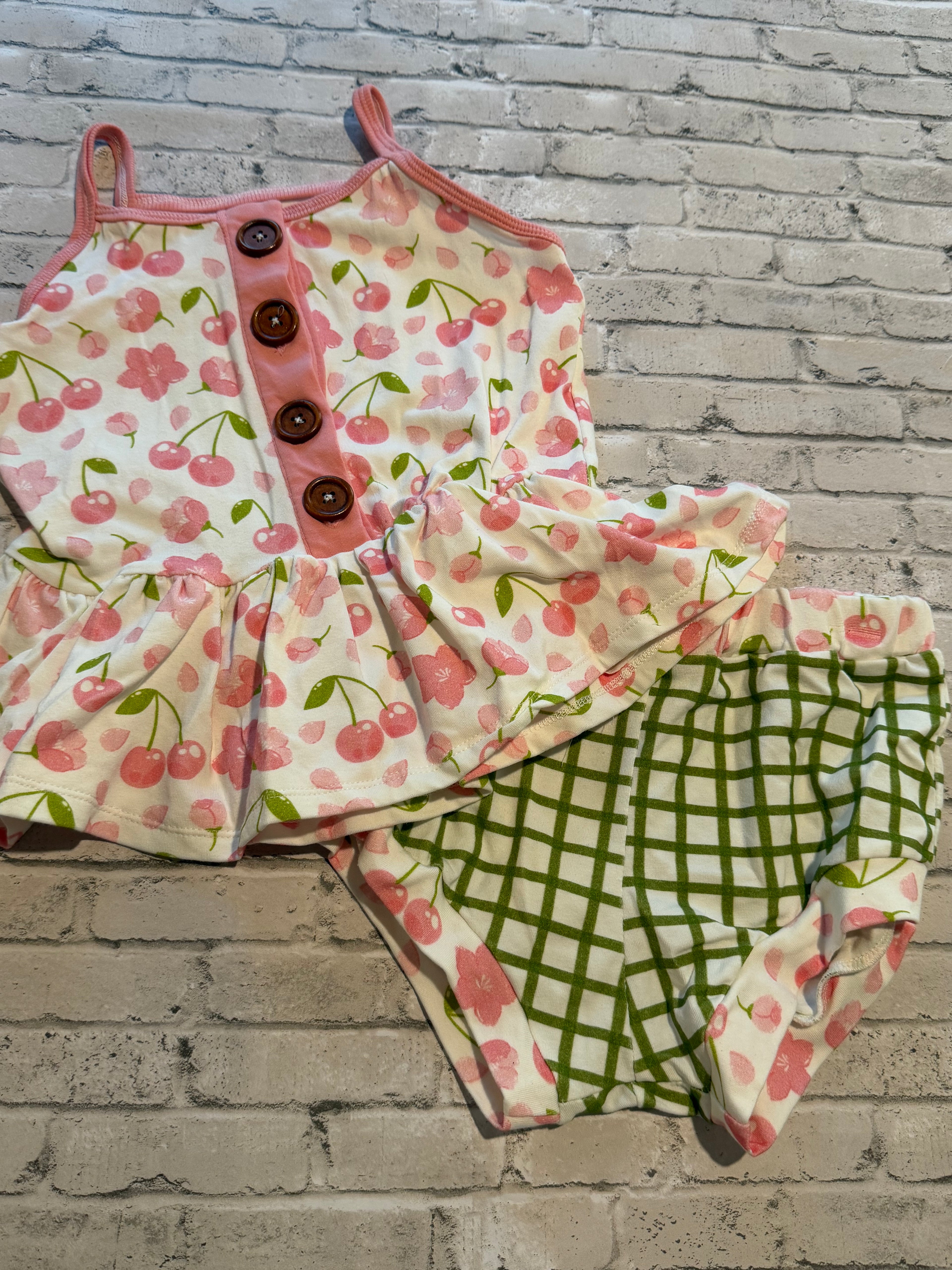 Cherry Peplum & Shorties Set